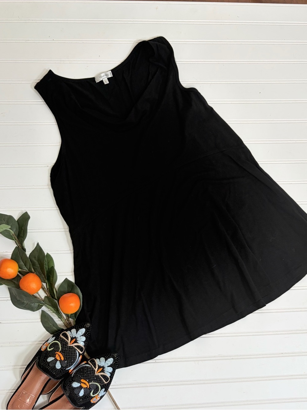 Heartstring Draped Neck Peplum Tank Top